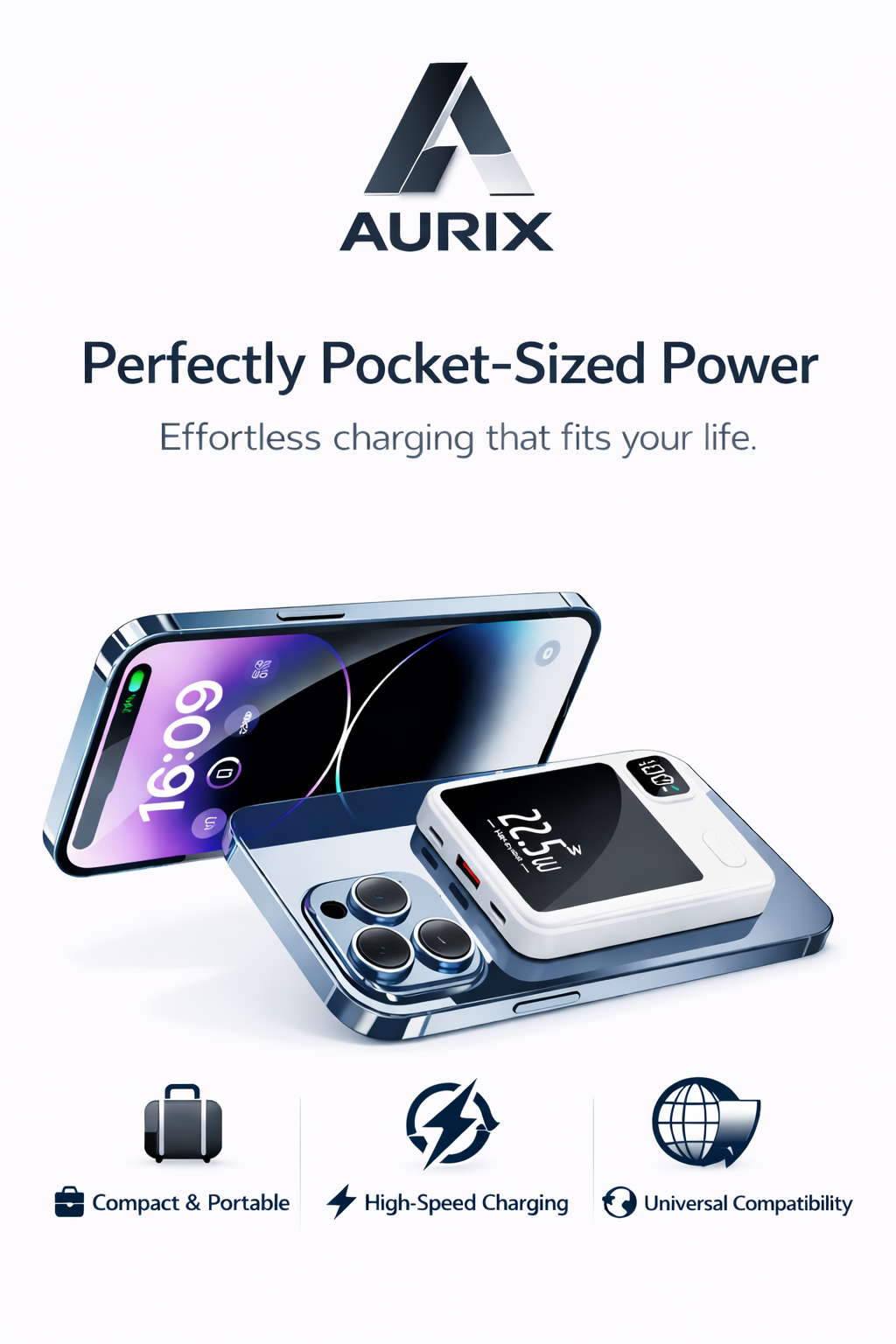 AURIX MagSafe Wireless Power Bank 10000mAh